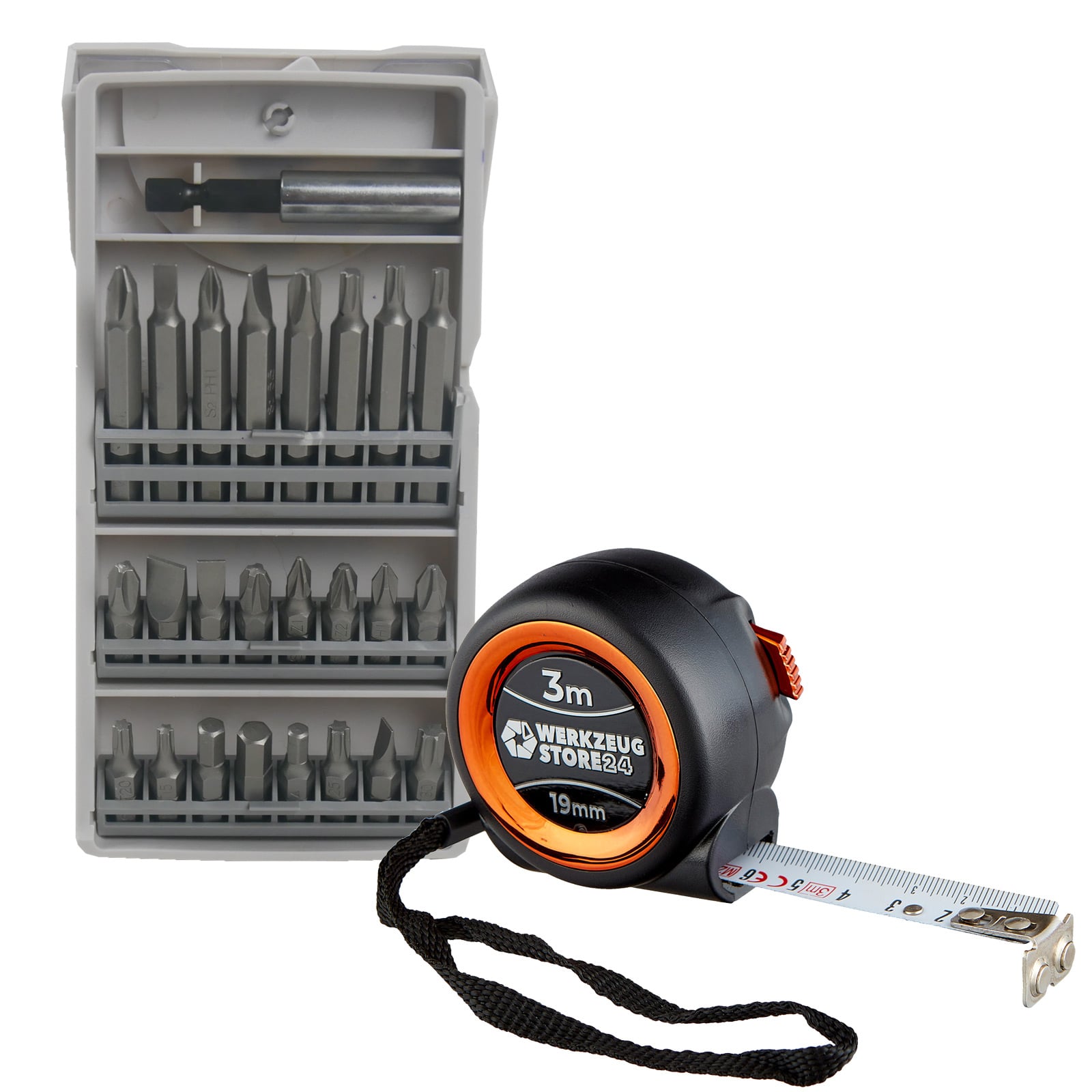25tlg. Bosch Schrauberbit-Set und WS24 Maßband 3 m