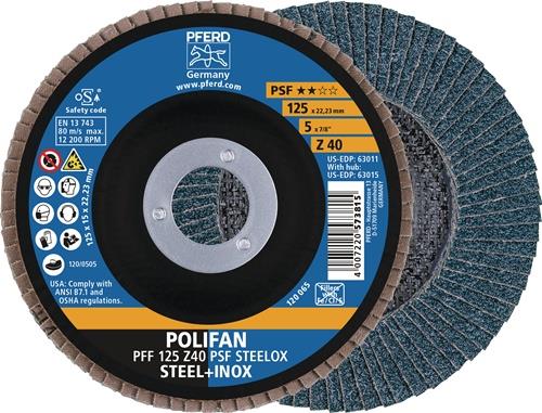 Fächerschleifscheibe D.125mm K.60 fl.VA (INOX) ZK Z PFERD