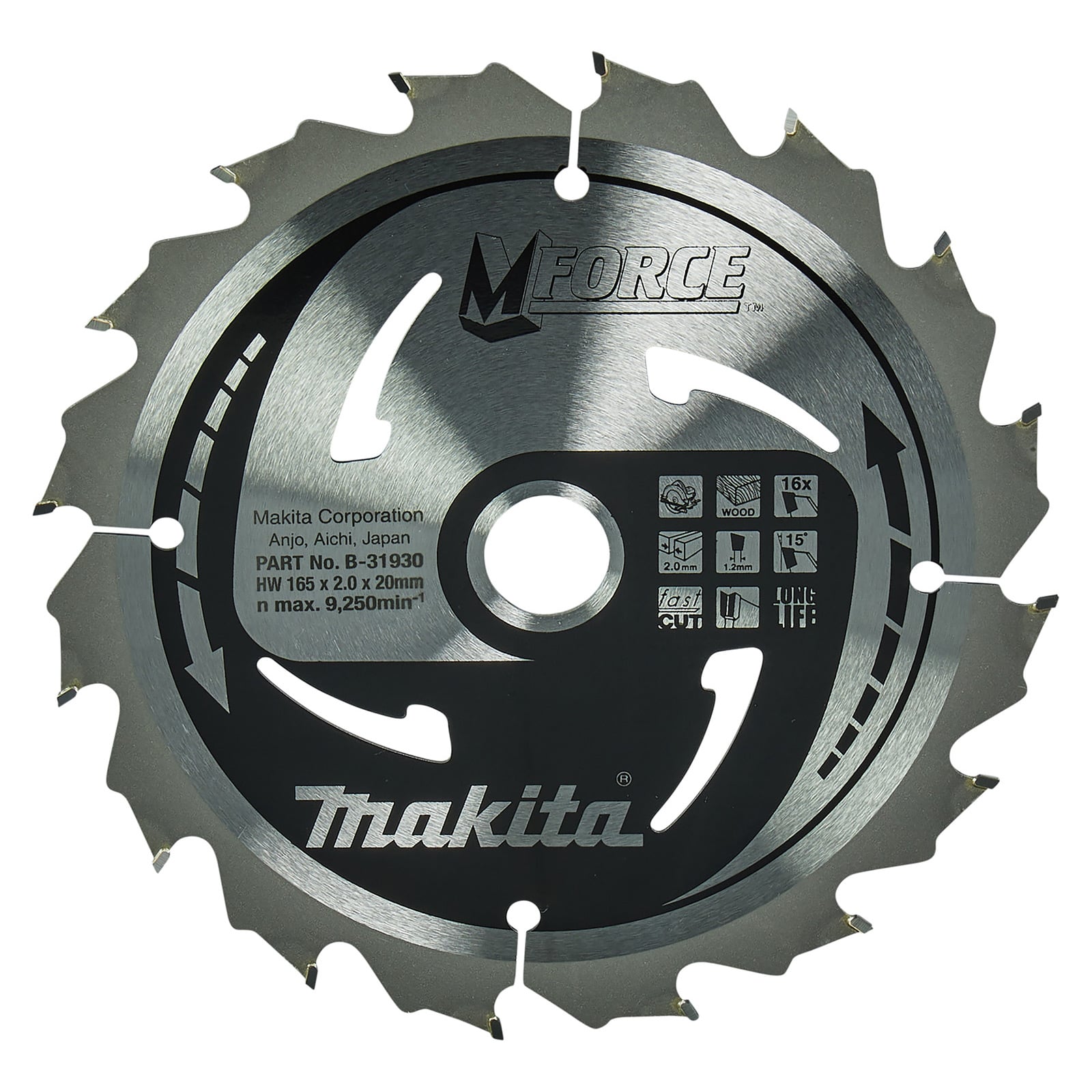 Makita M-FORCE Sägeblatt 165x20x16Z - B-31930