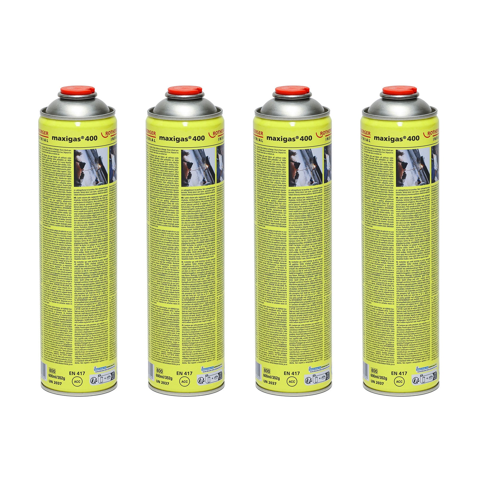 ROTHENBERGER Industrial Maxigas 400 600 ml 4 Stück  - 35570-4