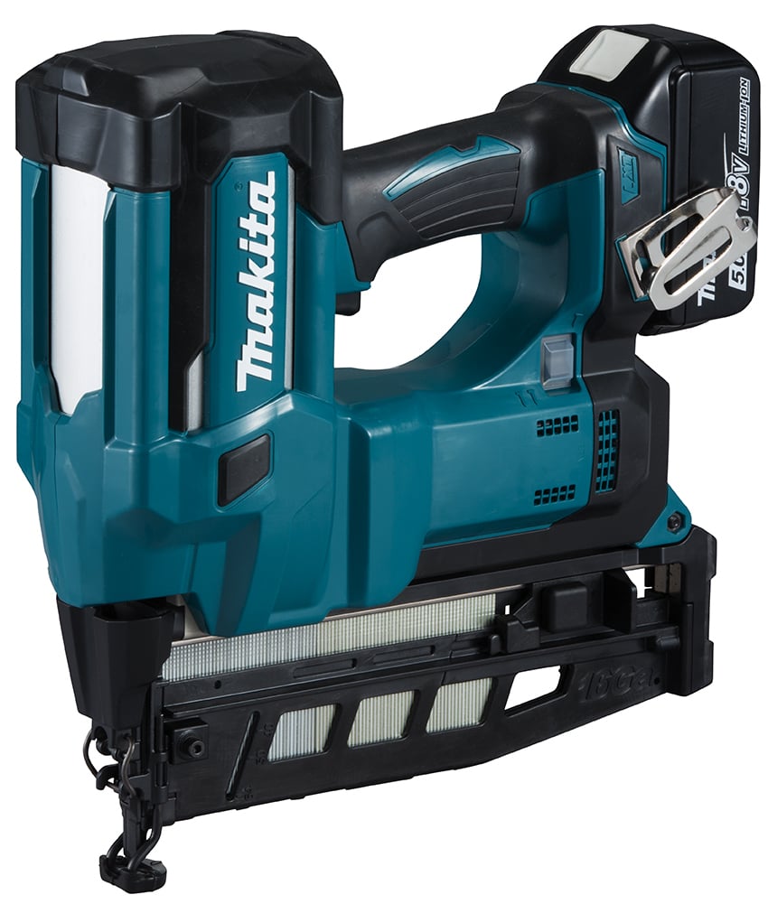 Makita DBN600RTJ Akku-Stauchkopfnagler 64 mm 18V / 2x 5,0 Ah Akkus + Ladegerät im MAKPAC