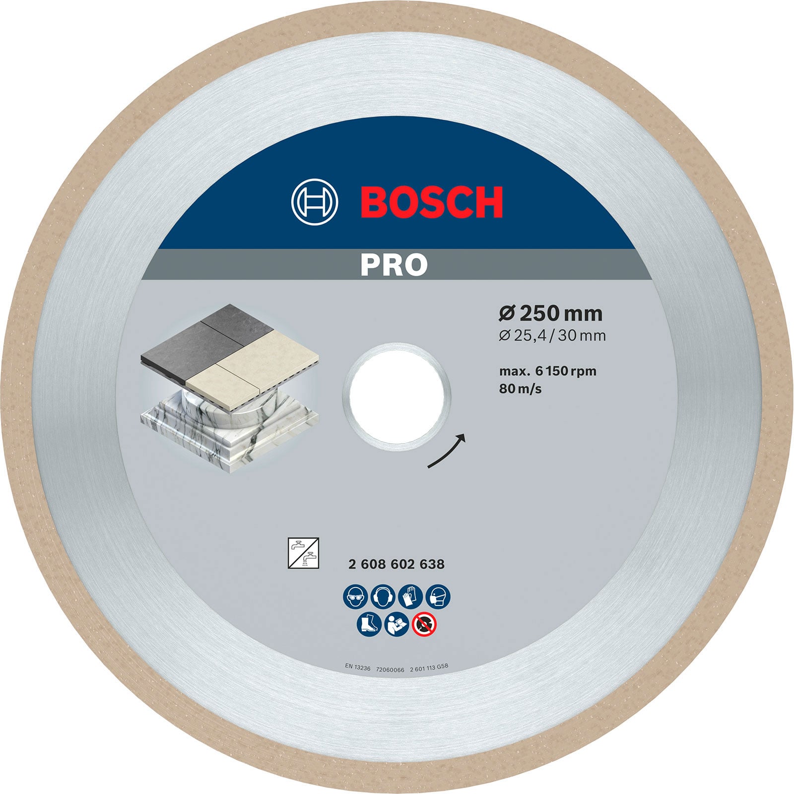Bosch PRO Ceramic Diamanttrennscheibe 250 x 30/25,4 mm - 2608602638