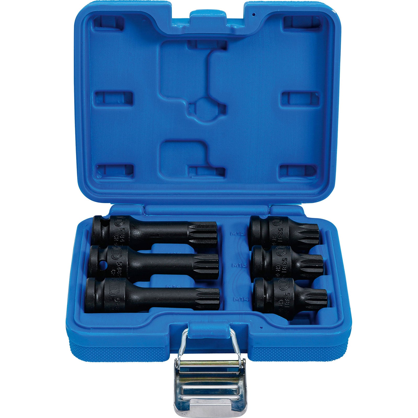 BGS Kraft-Bit-Einsatz-Satz Antrieb Innenvierkant 12,5 mm (1/2") Innenvielzahn (für XZN) M14 - M18 6tlg. - 5380