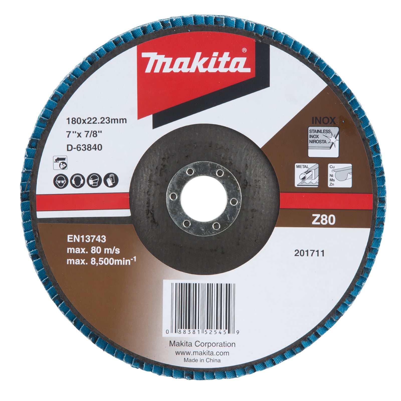 Makita Fächerschleifscheibe 180 mm Z80 - D-63840
