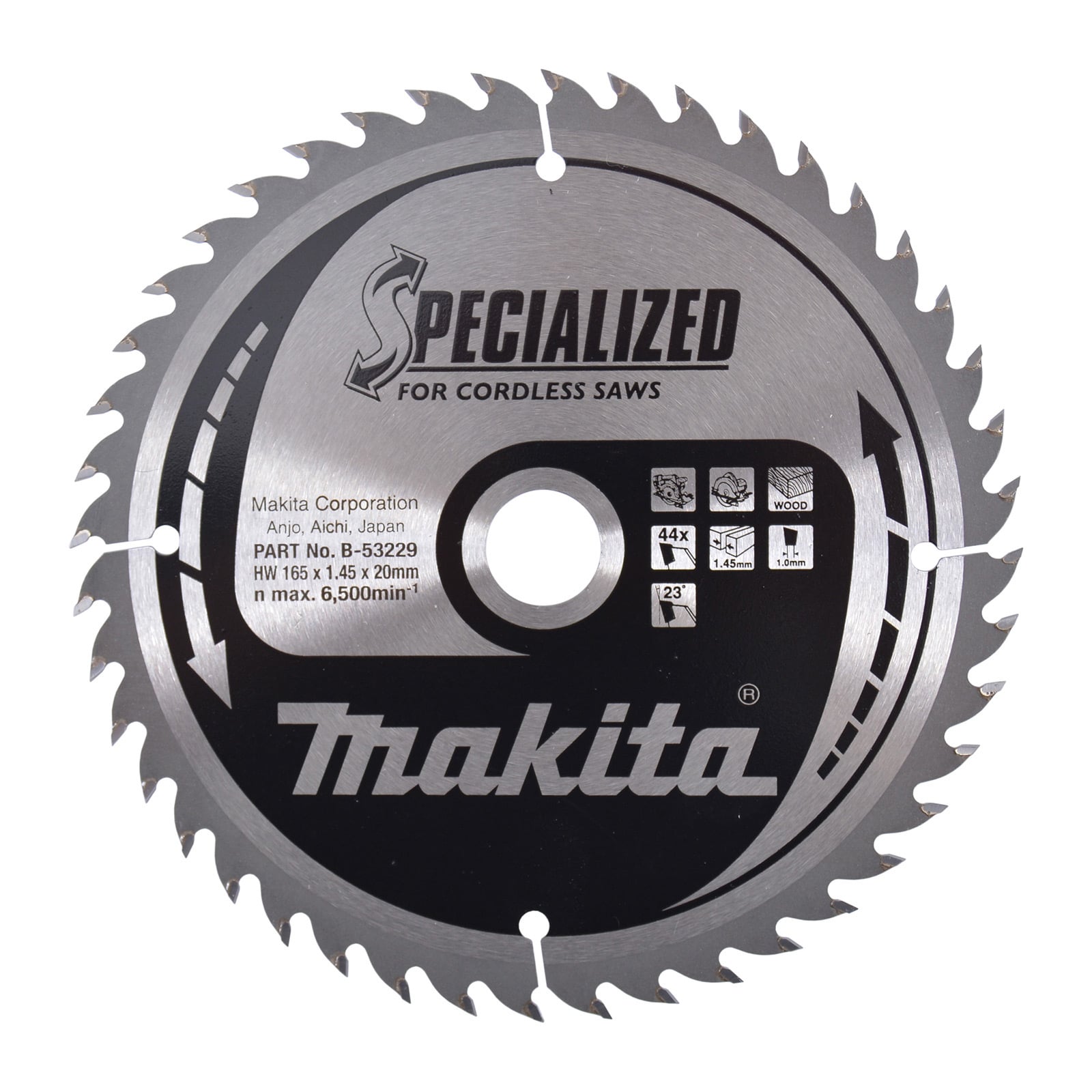 Makita SPECIALIZED Sägeblatt 165x20x44Z - B-53229