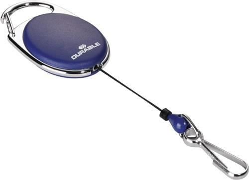 Durable Ausweishalter mit Federhaken blau - 832707