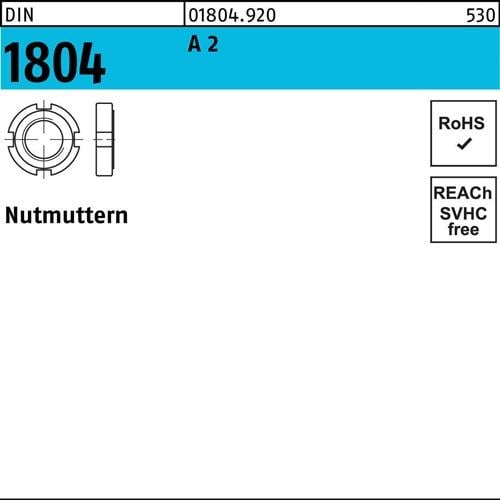 Nutmutter DIN 1804 M 14 x 1,5 A 2 10 Stück