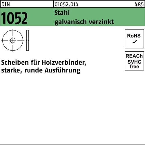 Unterlegscheibe DIN 1052 rund 25x 92x 8 Stahl galv.verz. 25 Stück