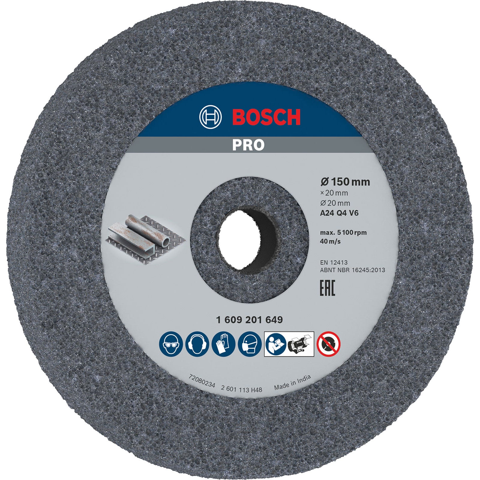 Bosch PRO Steel Schleifscheibe 150 x 20 x 20 mm G24 - 1609201649