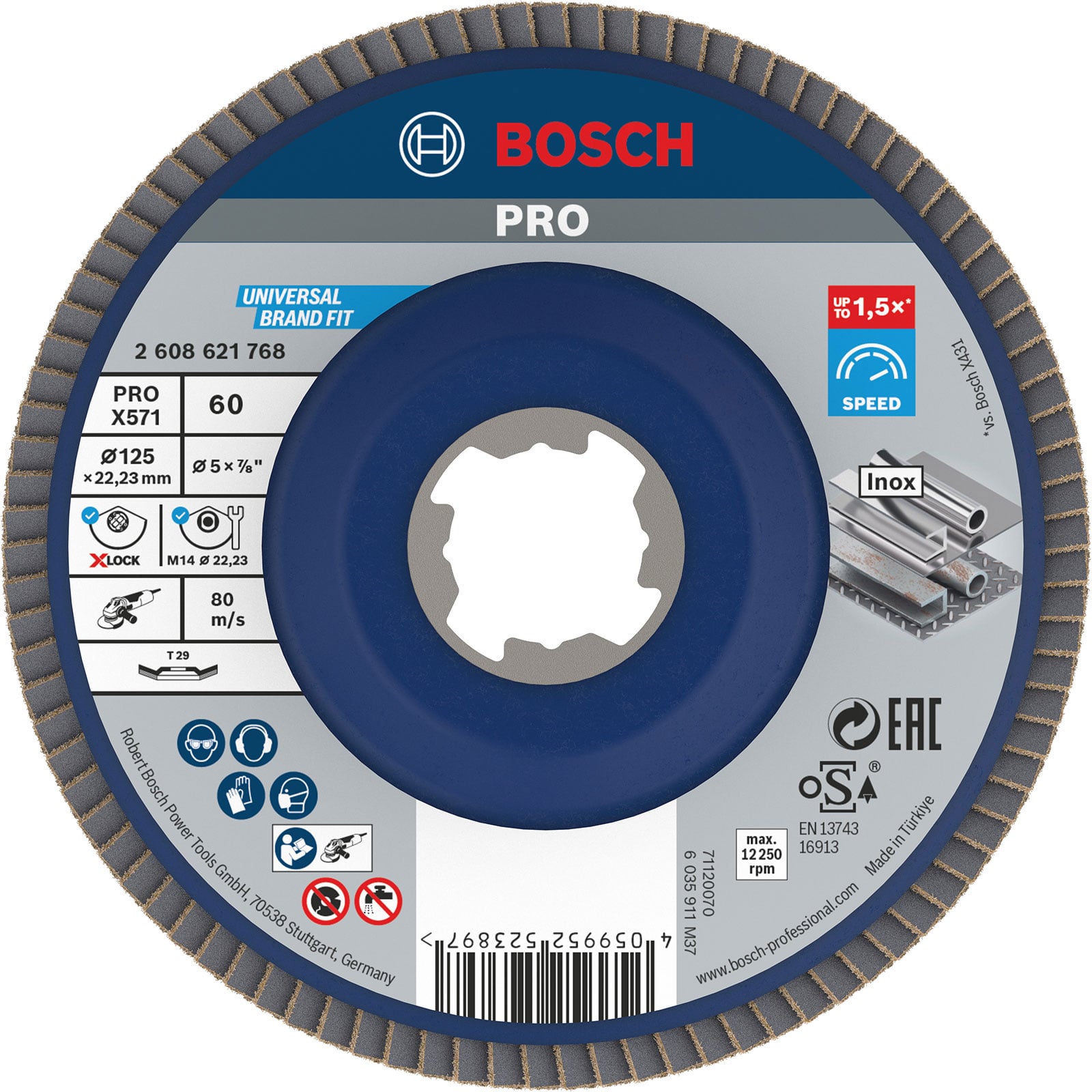 Bosch PRO X571 X-Lock Fächerschleifscheibe 125 mm G60 - 2608621768