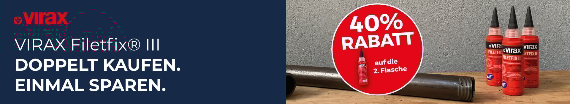 VIRAX 40 Prozent Rabatt auf VIRAX Klebstoffe bei Werkzeugstore24