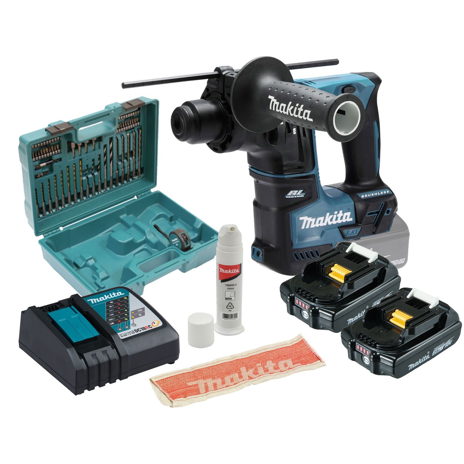 Makita DHR171RAX3 Akku-Bohrhammer 18V / 2x 2,0 Ah Akku + Ladegerät inkl. Zubehör-Set Makita DHR171RAX3 Akku-Bohrhammer 18V / 2x 2,0 Ah Akku + Ladegerät inkl. Zubehör-Set