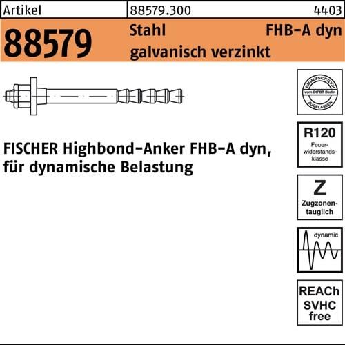 Highbond-Anker R 88579 dyn 12x100/25 Stahl galv.verz. 10 Stück FISCHER