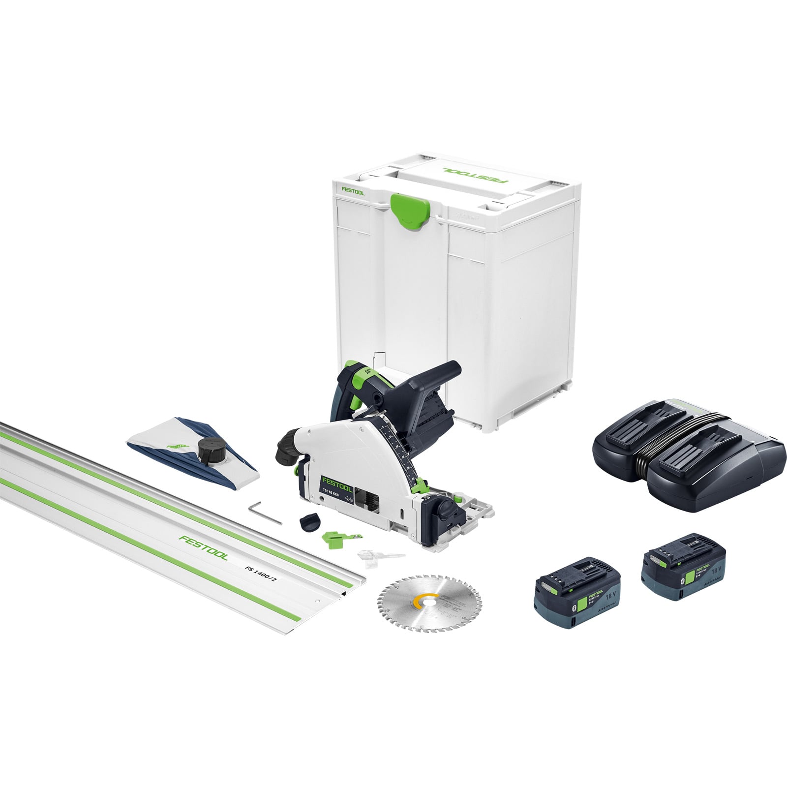 Festool Akku-Tauchsäge TSC 55 5,0 KEBI-Plus/XL-FS / 2x 5,0 Ah + Ladegerät im Systainer - 577391