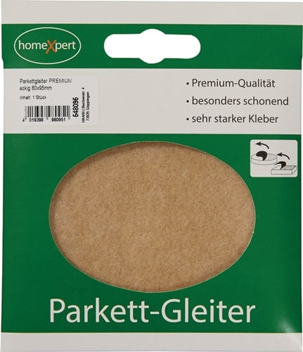 Parkettgleiter Premium 80 x 95mm Filz natur eck.selbstkl. - 548095