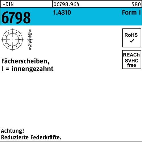 Fächerscheibe DIN 6798 FormI innengezahnt I 3,2 1.4310 2000 Stück