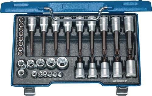 Gedore Steckschlüsselsatz 19 TX 20 34tlg. 1/4 + 1/2" T8-T60 E4-E24 - 6129440