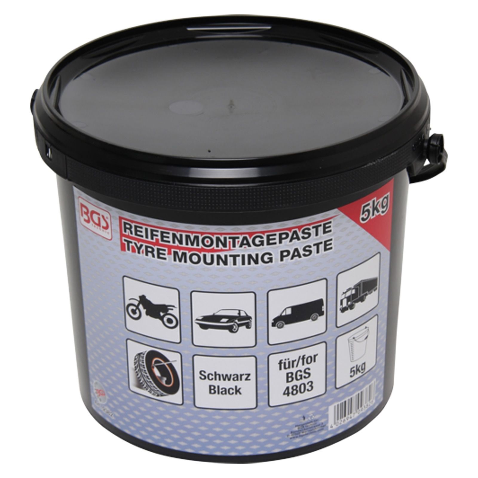 BGS Reifenmontagepaste schwarz 5 kg Eimer - 9382