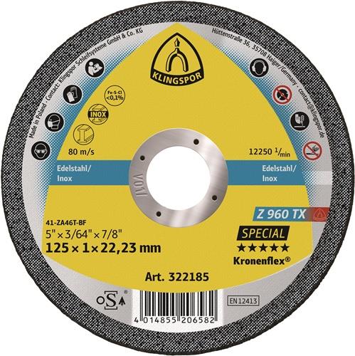 KLINGSPOR Trennscheibe Z 960 TX Ø 125 x 1 mm gerade - 322185