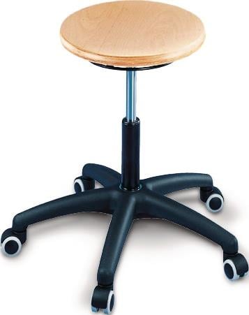 Drehhocker m.Rollen Buche natur Sitz-H.420-550mm