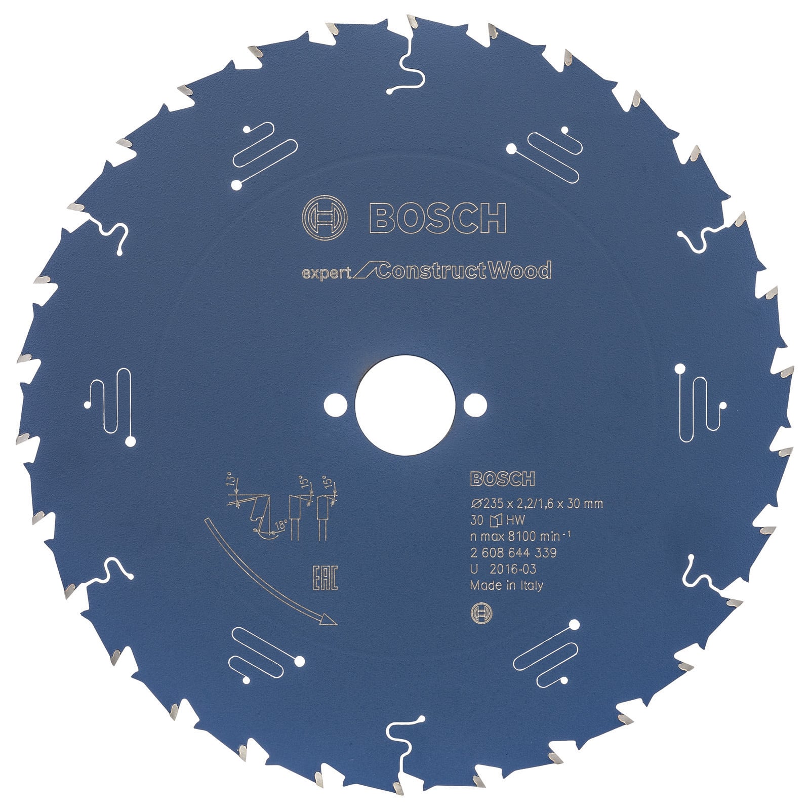 Bosch Kreissägeblatt Expert for Construct Wood für Handkreissägen 235 x 30 x 2,2 mm 30 - 2608644339