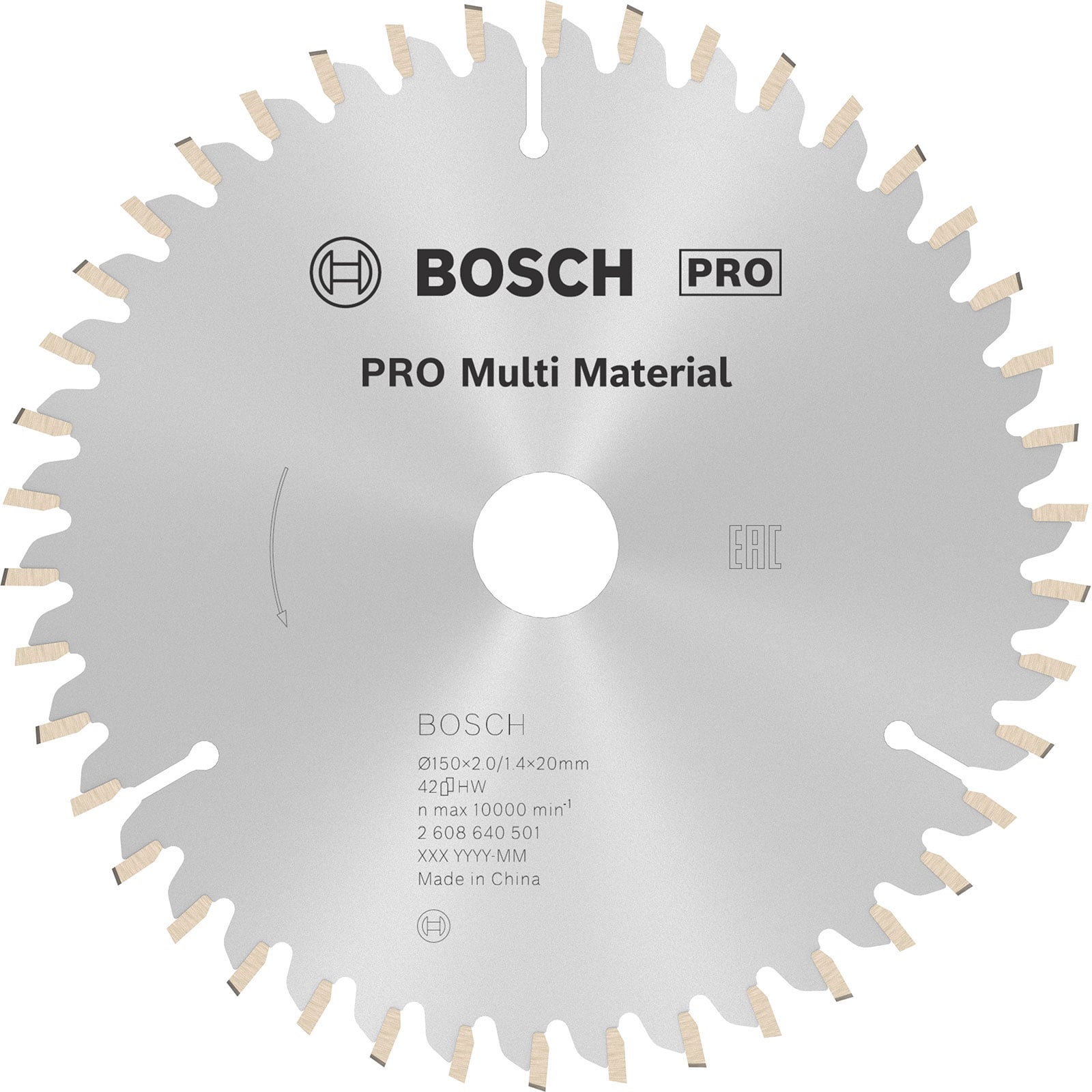Bosch PRO Multi Material Kreissägeblatt 150 x 2 x 20 mm - 2608640501