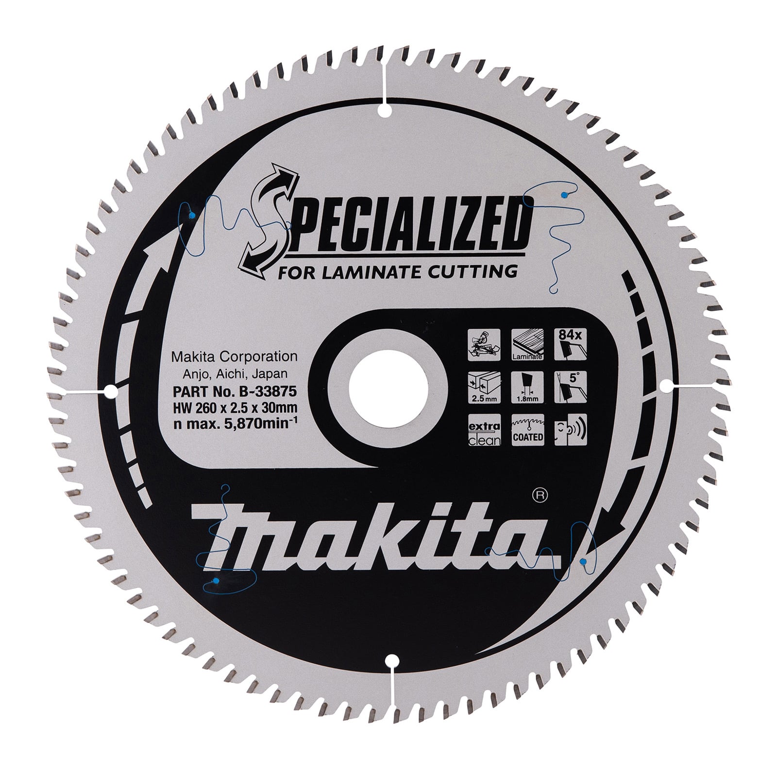 Makita SPECIALIZED Sägeblatt 260x30x84Z - B-33875