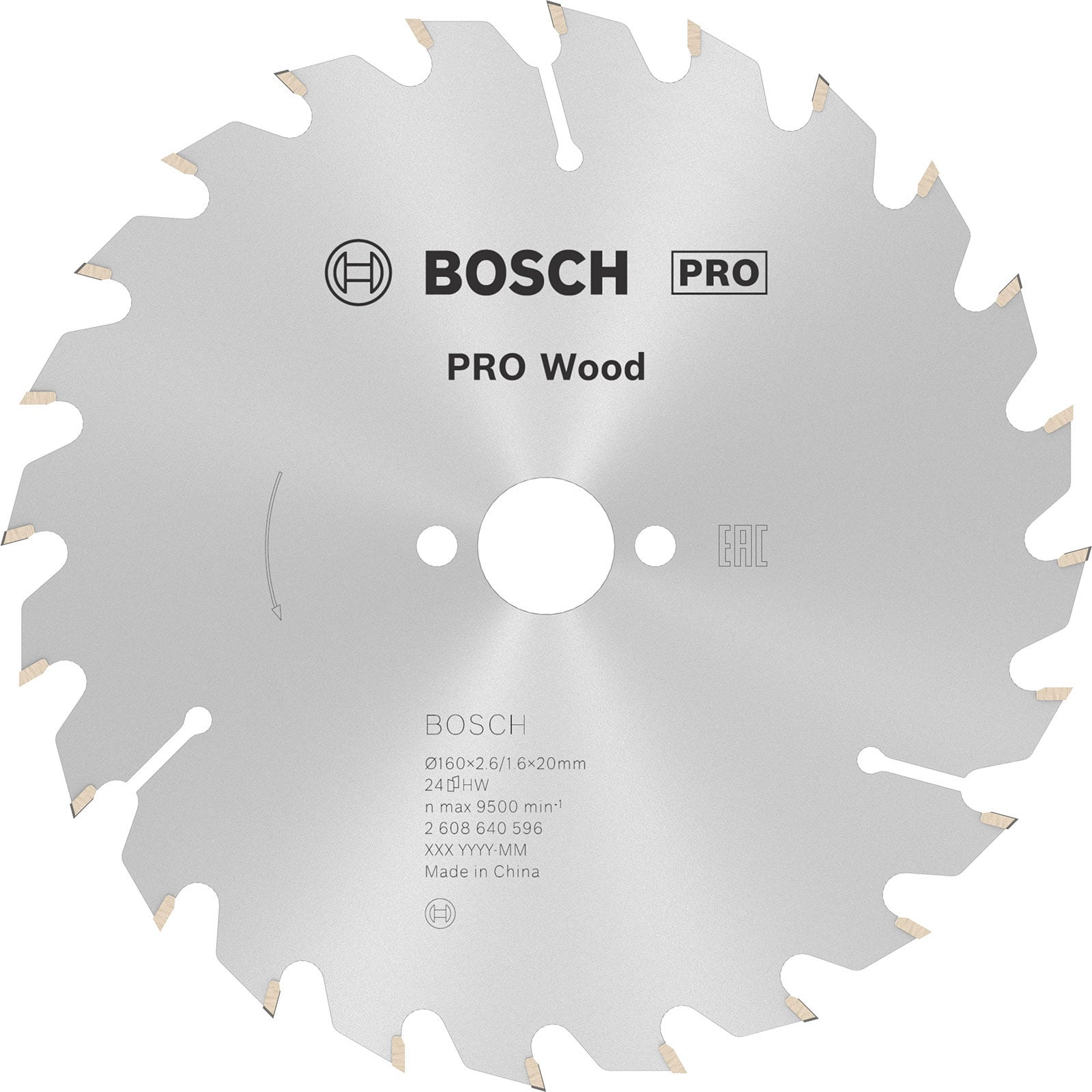 Bosch PRO Wood Kreissägeblatt 160 x 2,6 x 20 mm - 2608640596
