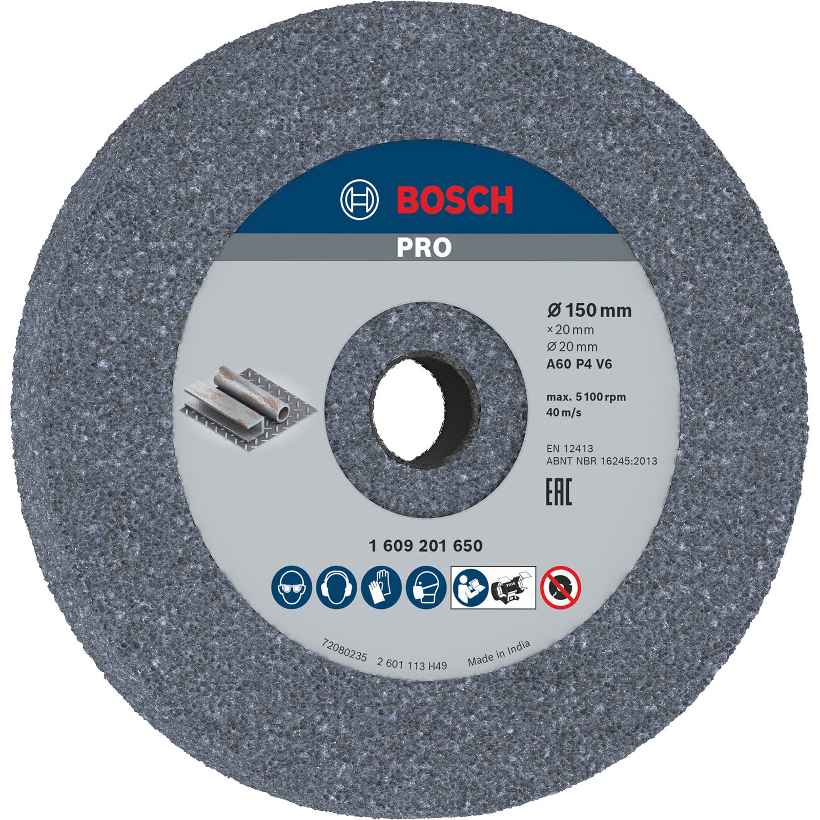Bosch PRO Steel Schleifscheibe 150 x 20 x 20 mm G60 - 1609201650