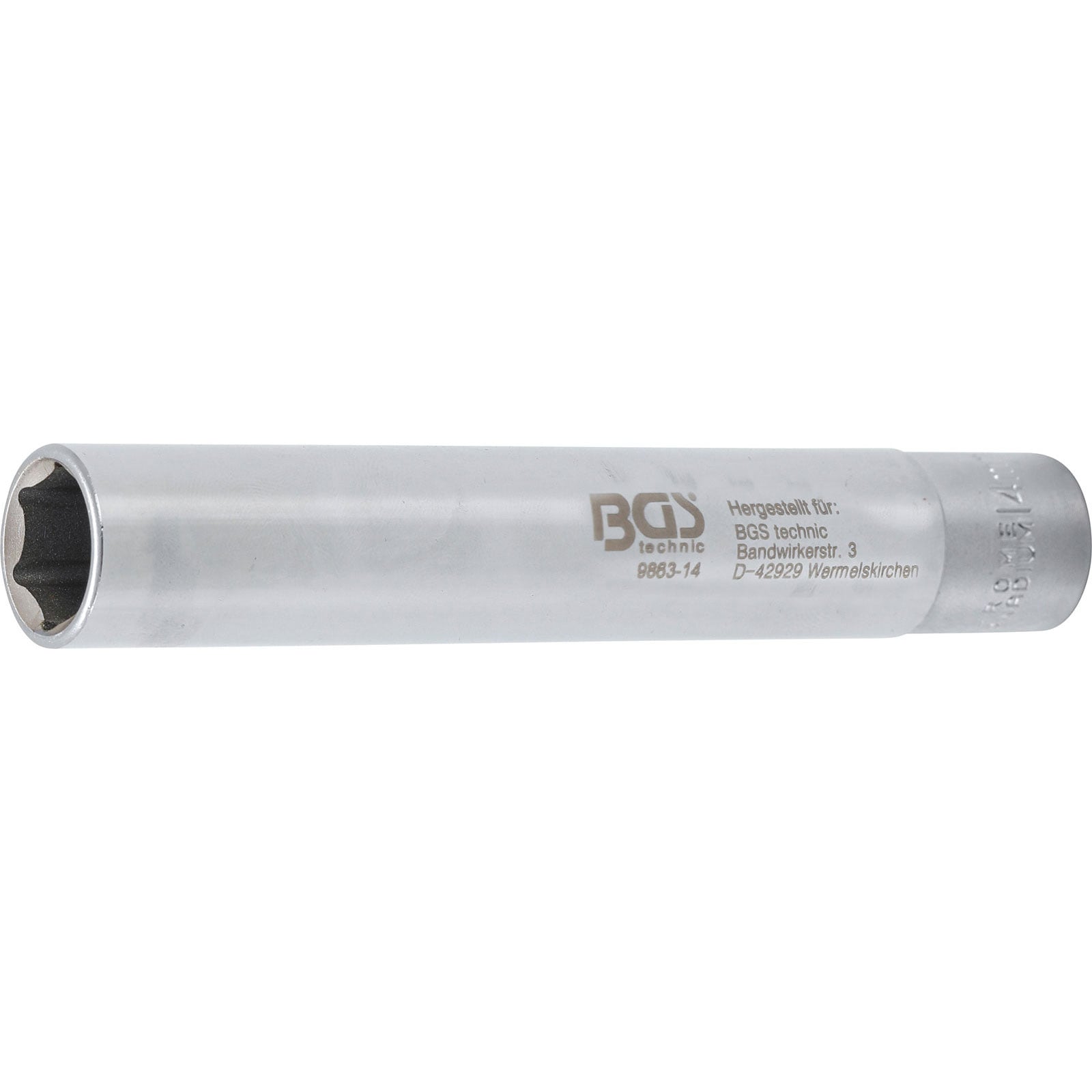 BGS Steckschlüssel-Einsatz Sechskant extra tief Antrieb Innenvierkant 10 mm (3/8") 14 mm - 9863-14