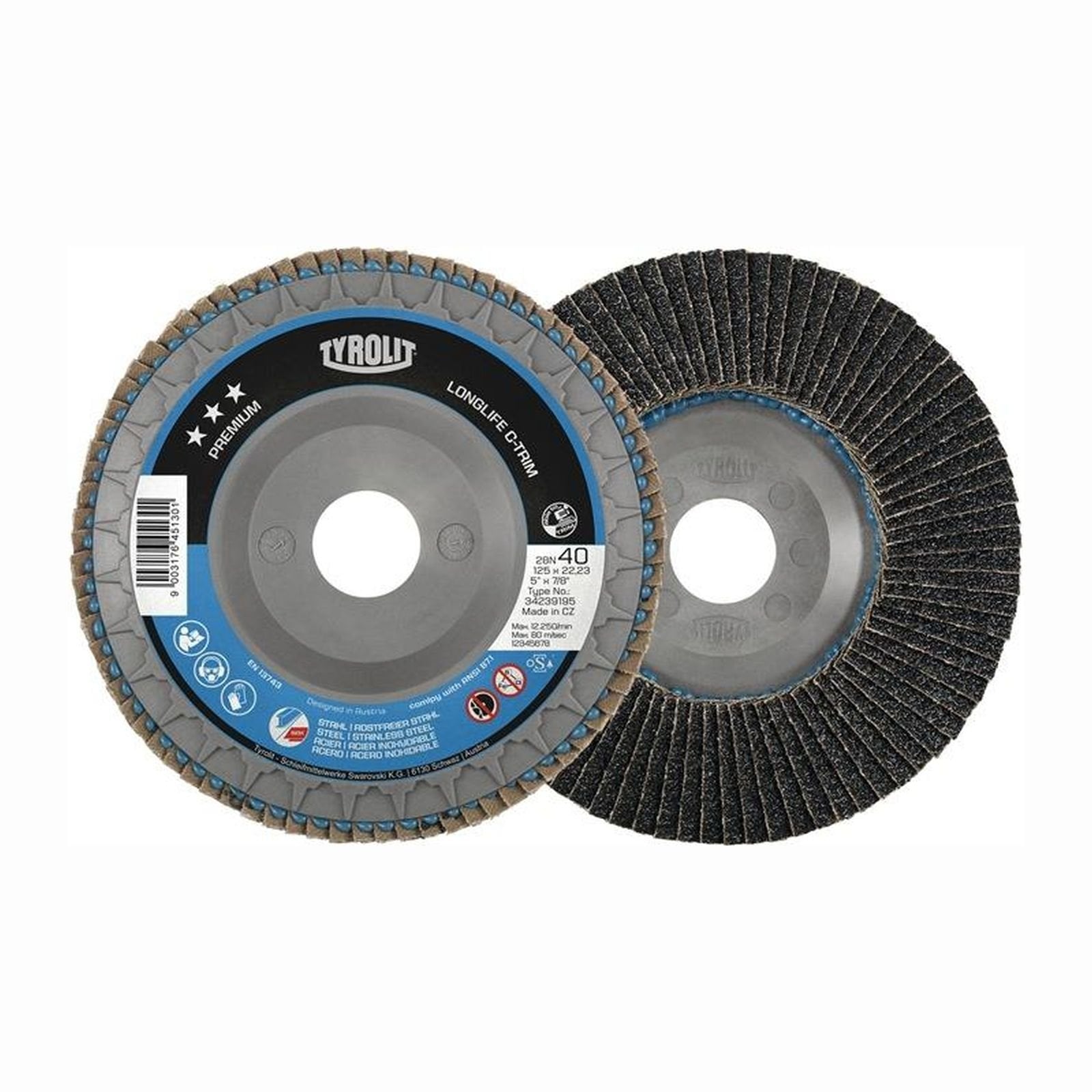 TYROLIT 10x Fächerscheibe LONGLIFE C-TRIM flach