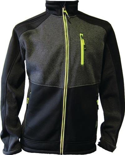 Strickfleecejacke Gr.XL dunkelgrün/schwarz/lime TERRAX