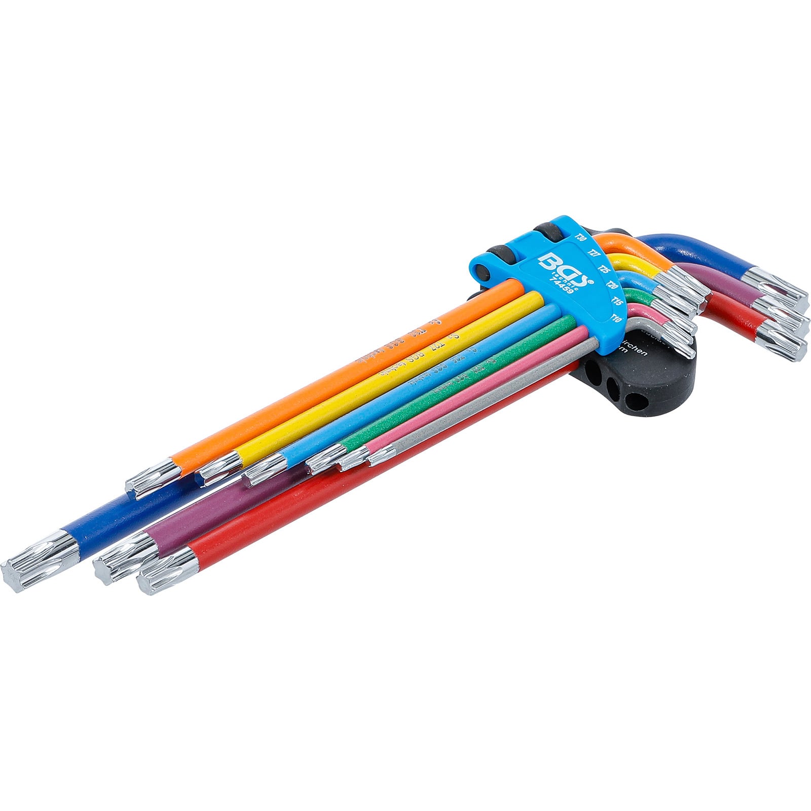 BGS Winkelschlüssel-Satz Multicolour extra lang T-Profil (für Torx) T10 - T50 9tlg. - 74459