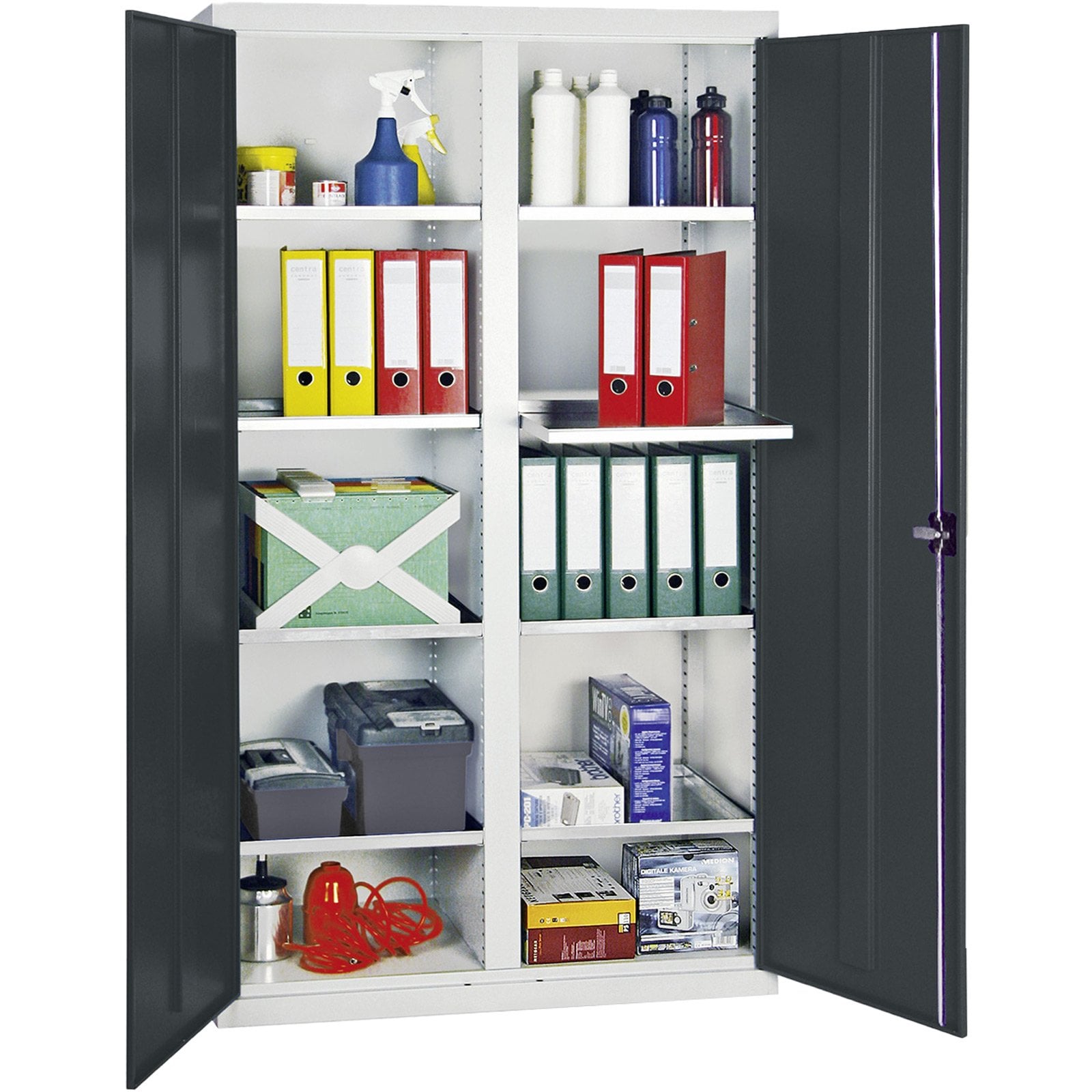 Stumpf Werkzeug- und Materialschrank Serie 3000 lichtgrau / anthrazitgrau + 8 Auszugsböden - 3004071