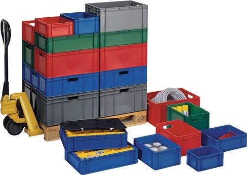 LA-KA-PE Transportstapelbehälter L600xB400xH270mm - TK600/270-0 GRAU