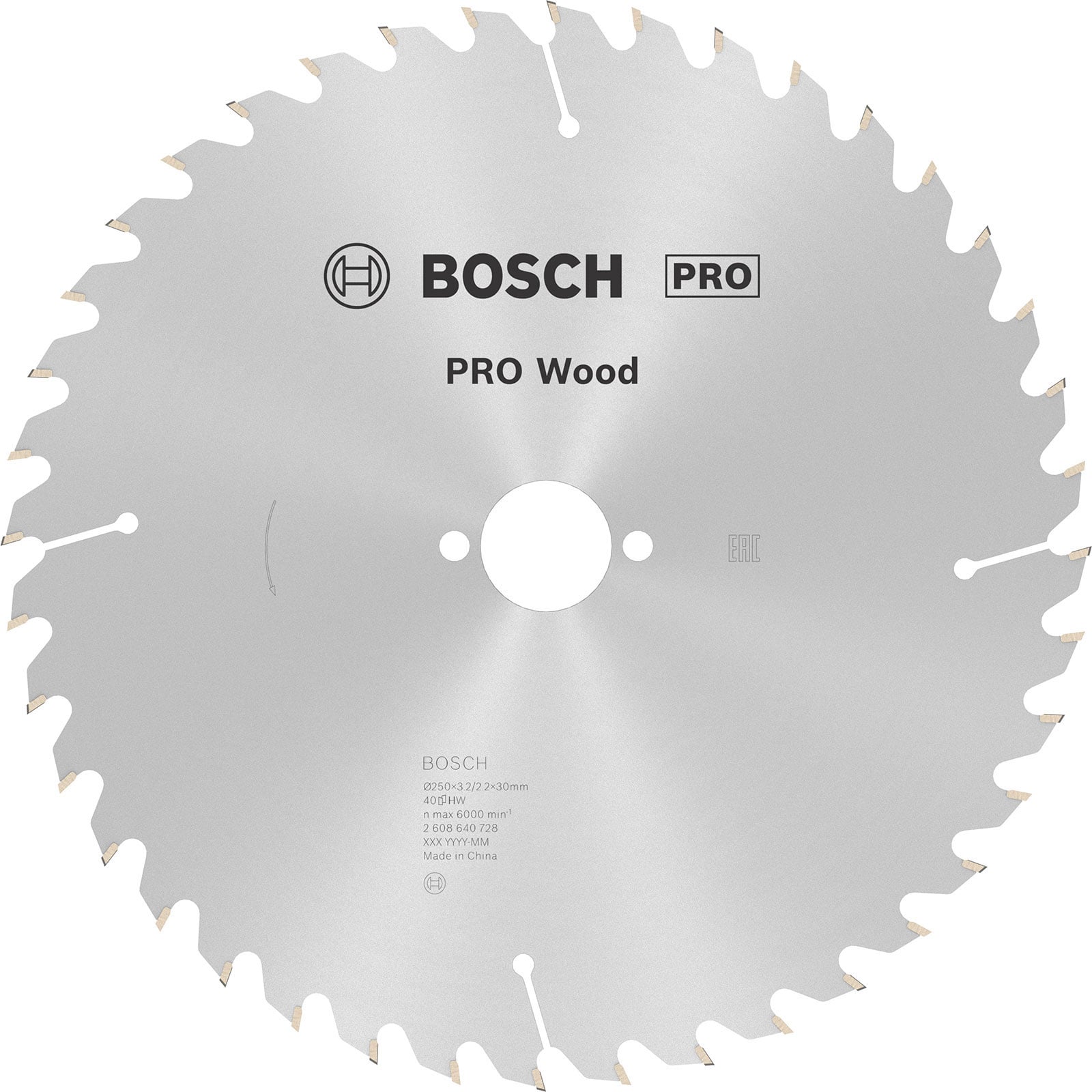 Bosch PRO Wood Kreissägeblatt 250 x 3,2 x 30 mm - 2608640728