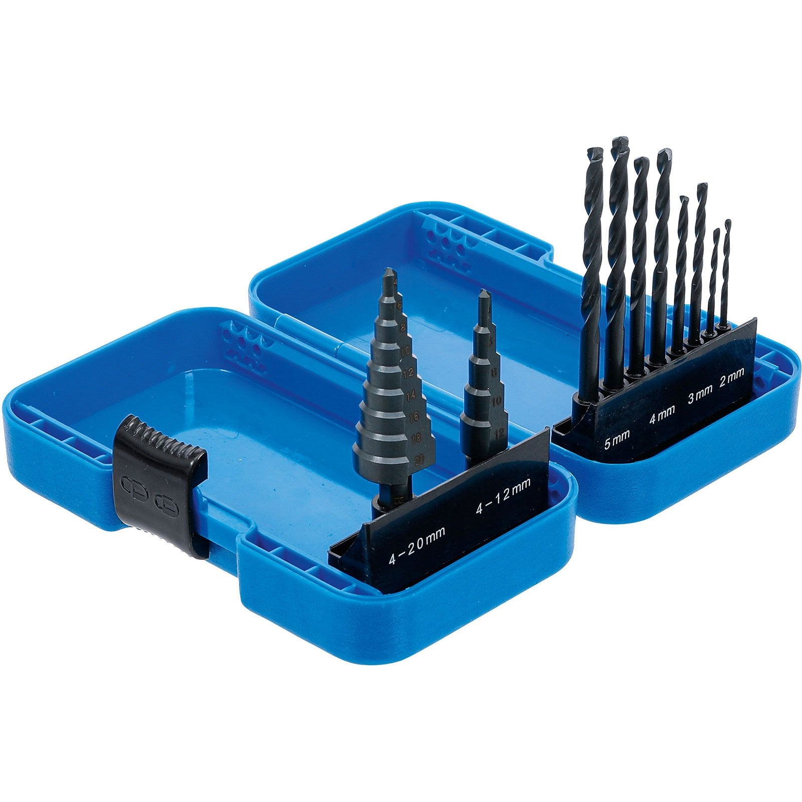 BGS Stufenbohrer- und Spiralbohrer-Satz HSS Ø 4 - 12 / 4 - 20 mm 2 - 5 mm 10tlg. - 1686