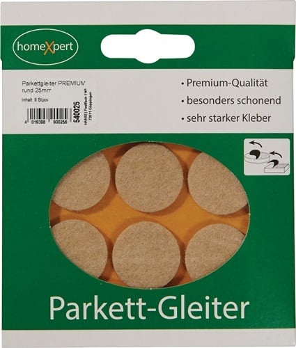Parkettgleiter Premium 25mm Filz natur rd.selbstkl. - 540025