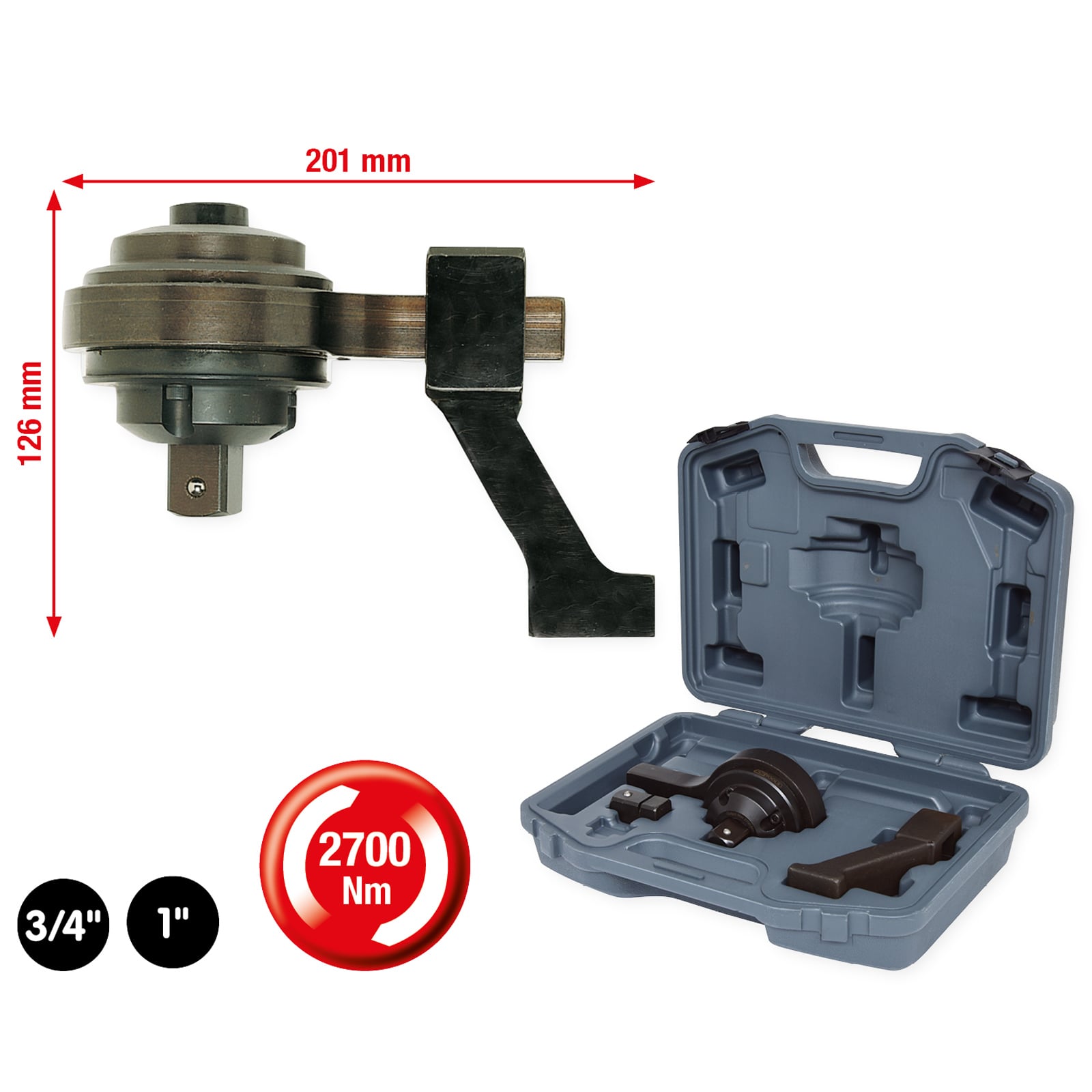 KS TOOLS Drehmoment-Vervielfältiger 3/4" x 1" 2.700 Nm - 516.3745