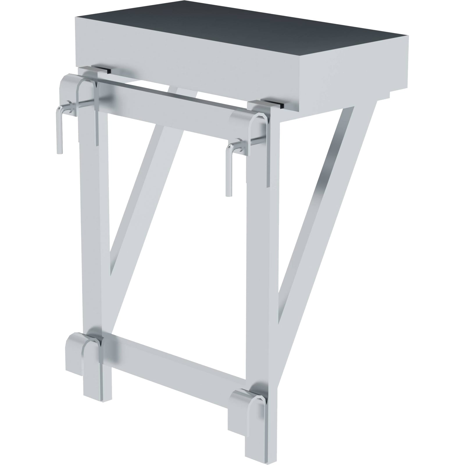 Günzburger Steigtechnik Ablageschale für Geländer 100 x 300 x 600 mm ab 800 mm Stufenbreite - 300108