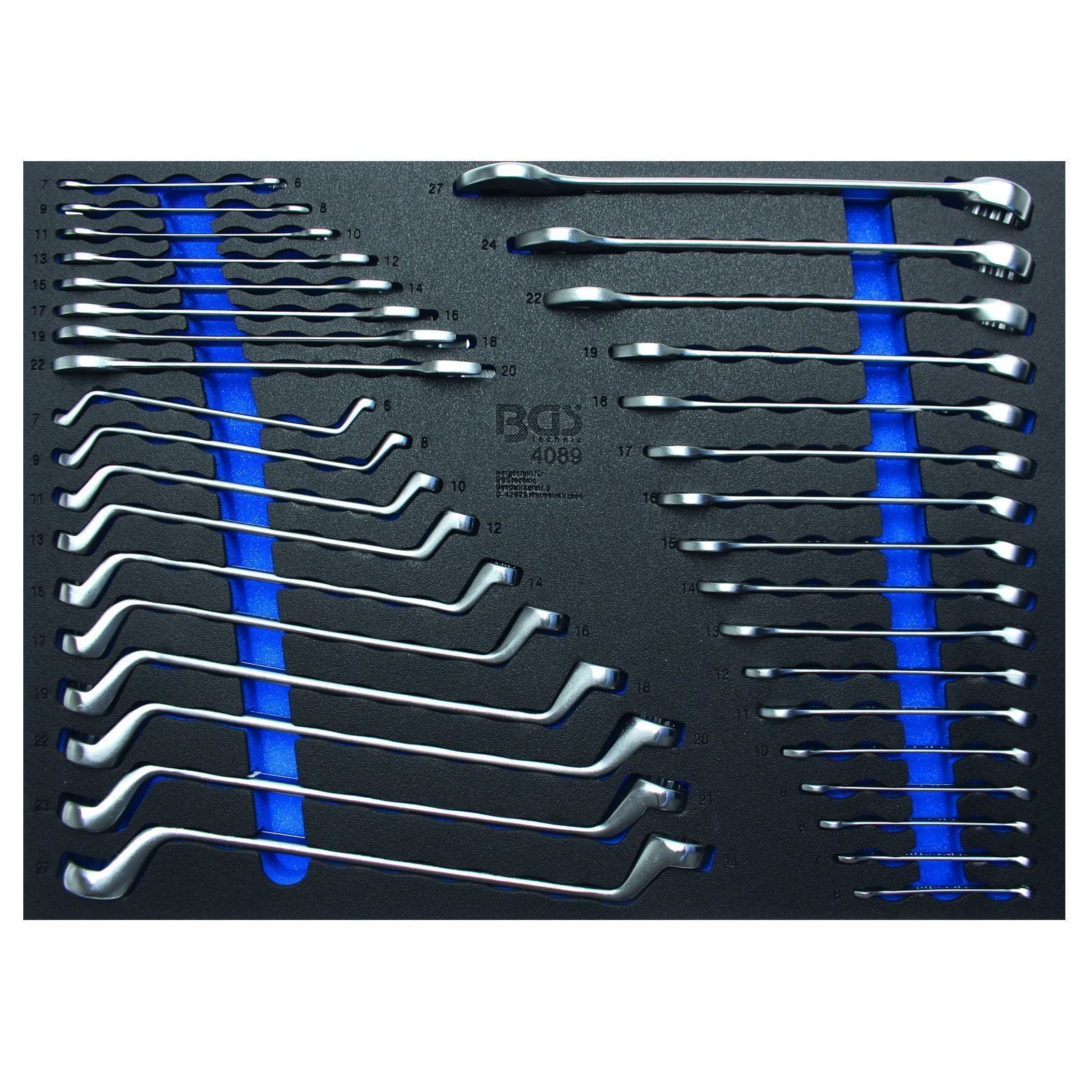 BGS 3/3 Werkstattwageneinlage: 35tlg. Maul-, Ring-. Maul-Ringschlüssel-Satz - 4089