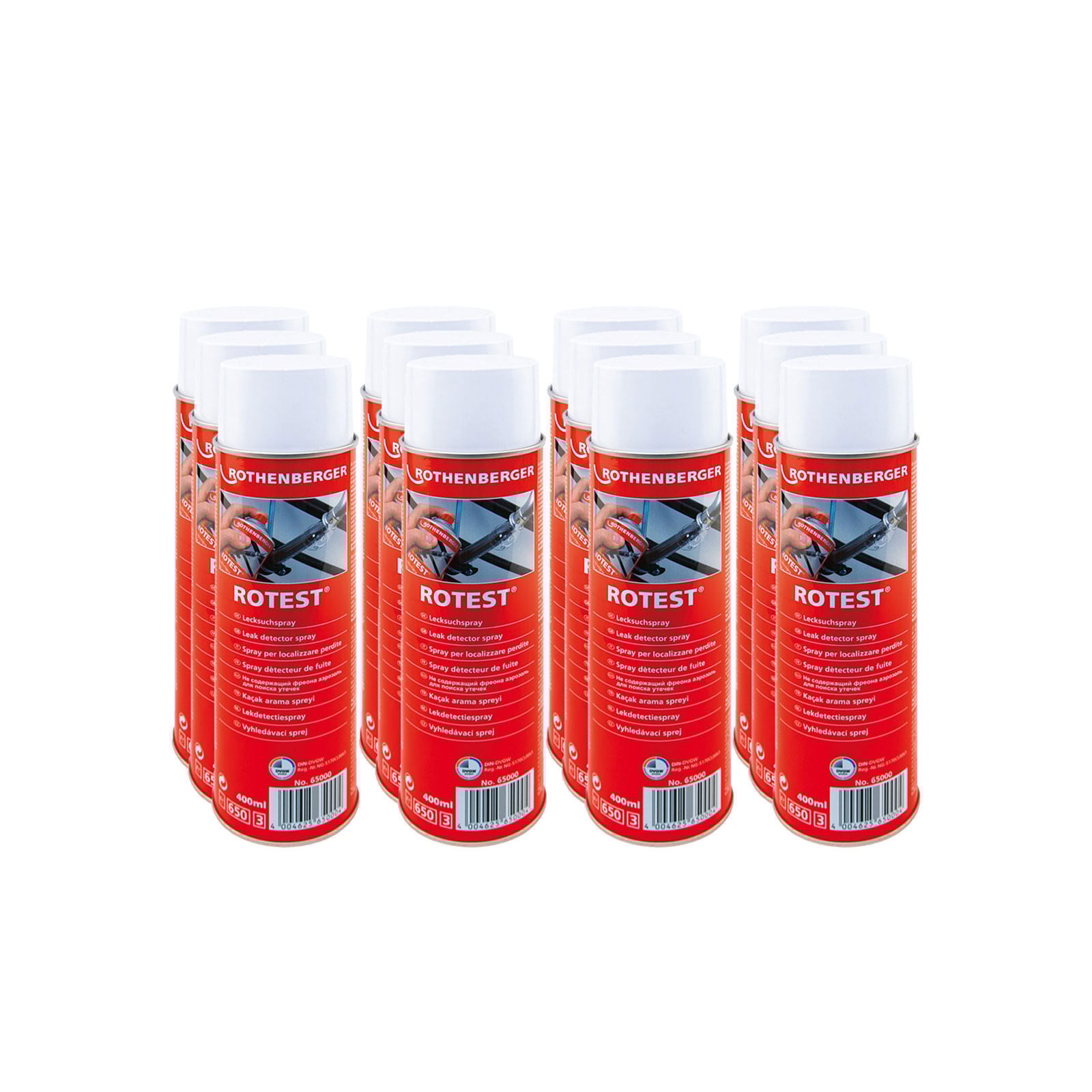 ROTHENBERGER Industrial 12x Lecksuchspray, 400ml - 65000