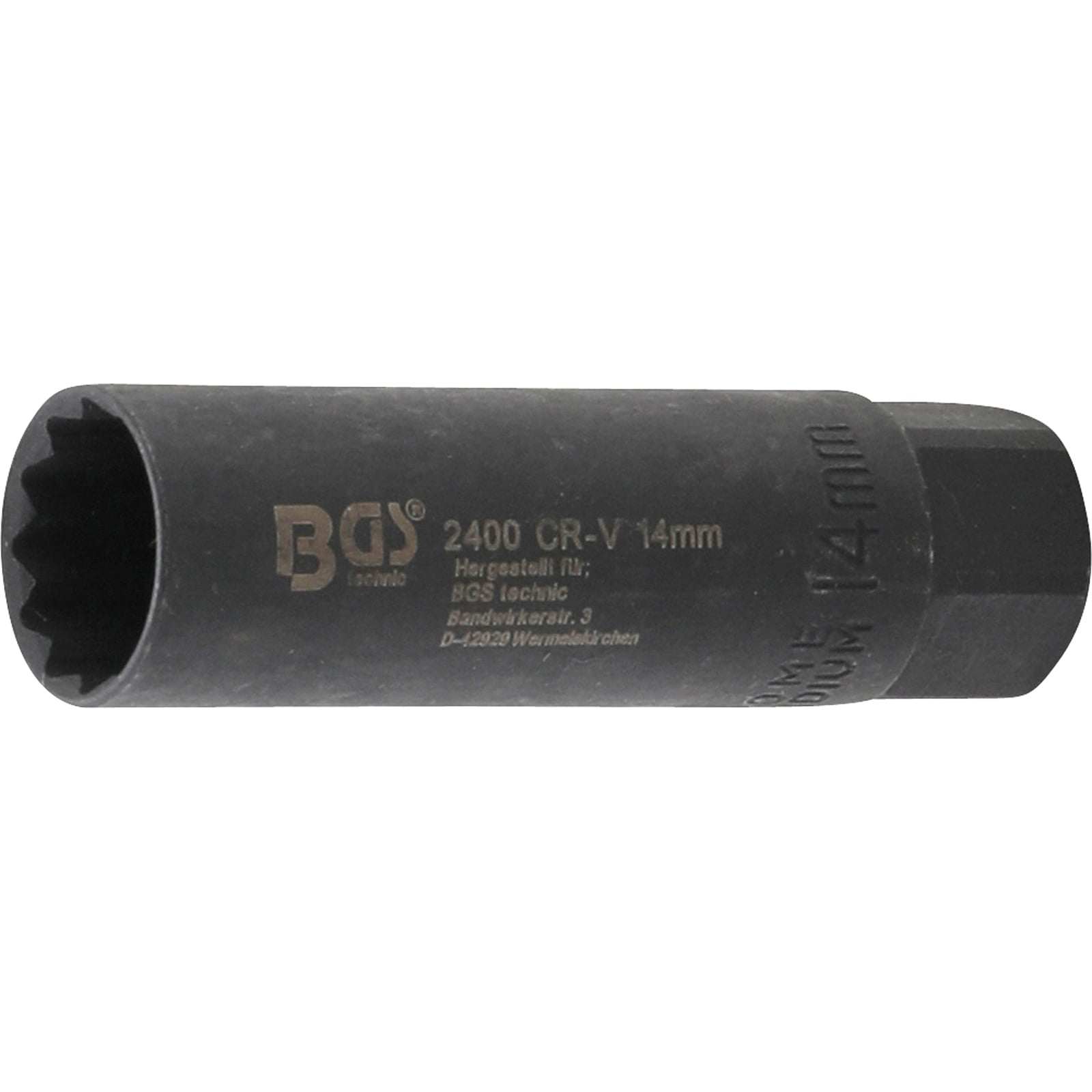BGS Zündkerzen-Einsatz Sechskant Antrieb Innenvierkant 10 mm (3/8") SW 14 mm - 2400