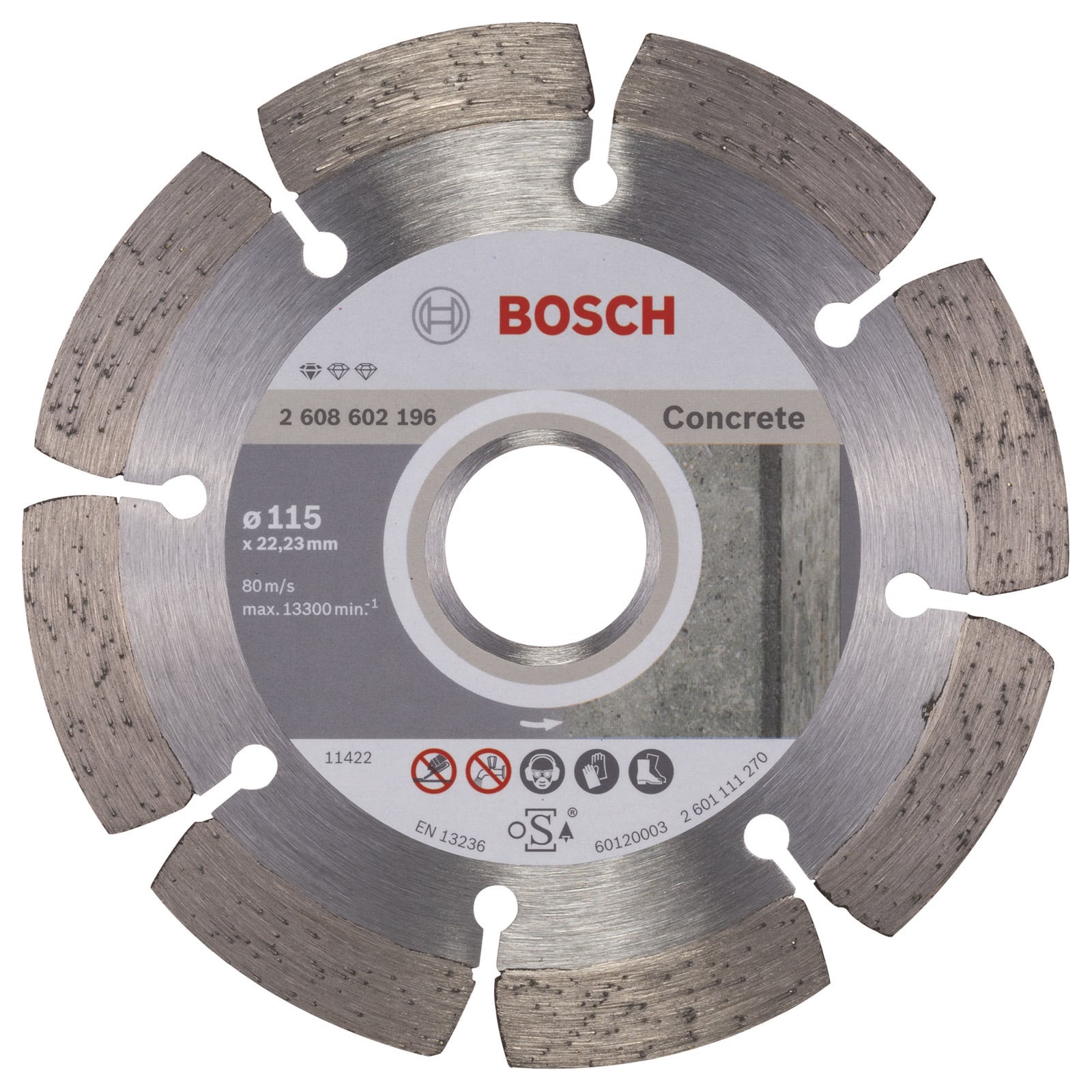 Bosch Diamanttrennscheibe Standard for Concrete 115x22,23x1,6x10 mm 2608602196