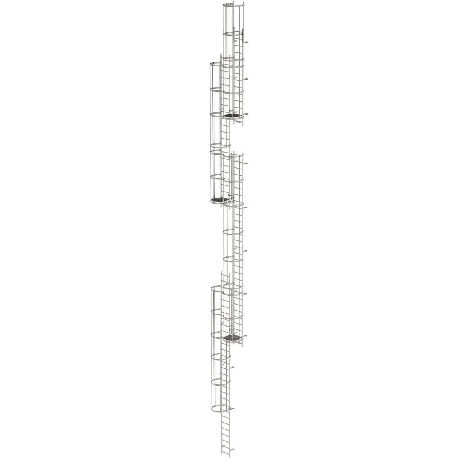 Günzburger Steigtechnik mehrzügige Steigleiter mit Rückenschutz (Maschinen) Edelstahl