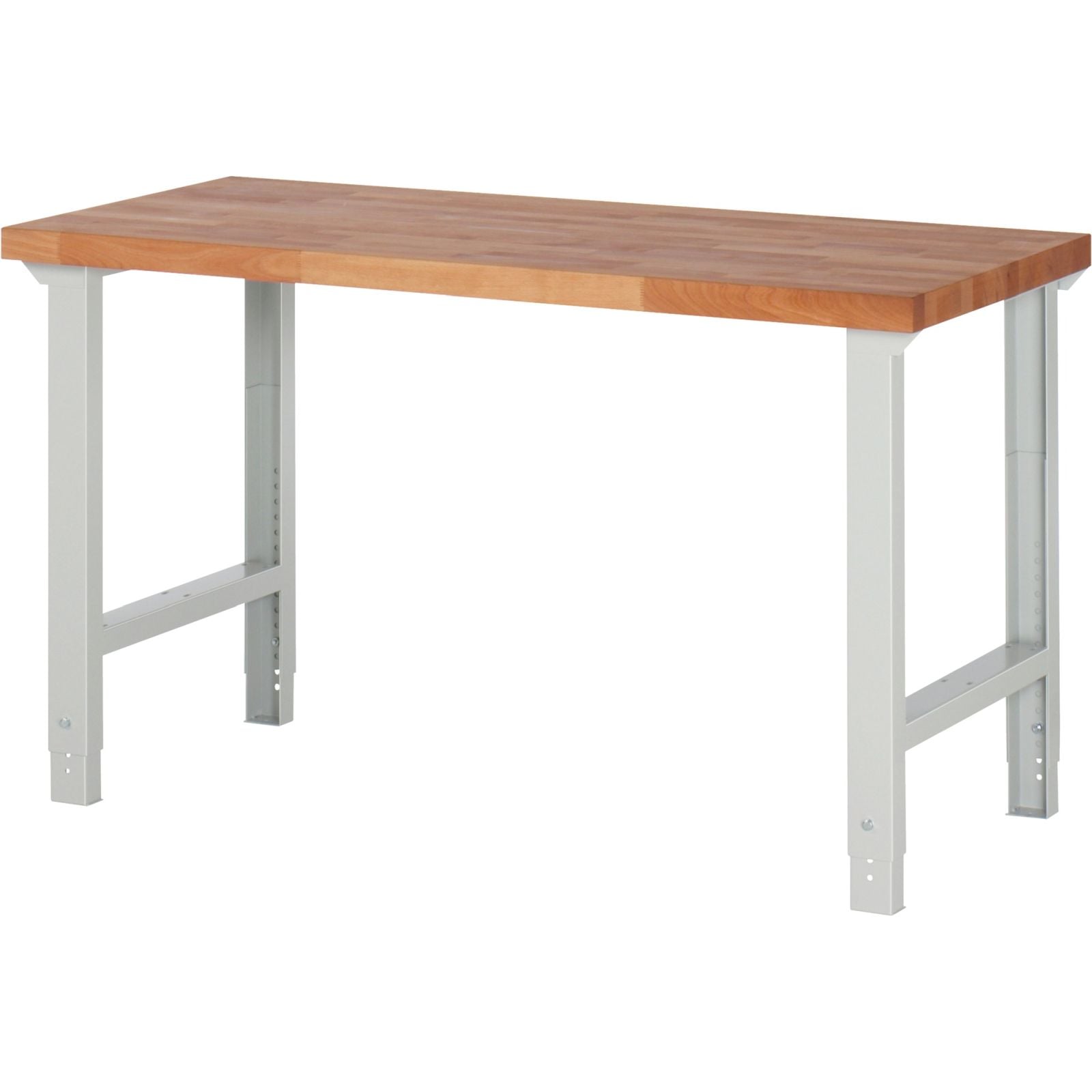 Werkbank Ser.BK 650 B1500xT700xH790-1140mm Buche massiv lichtgrau TECWERK