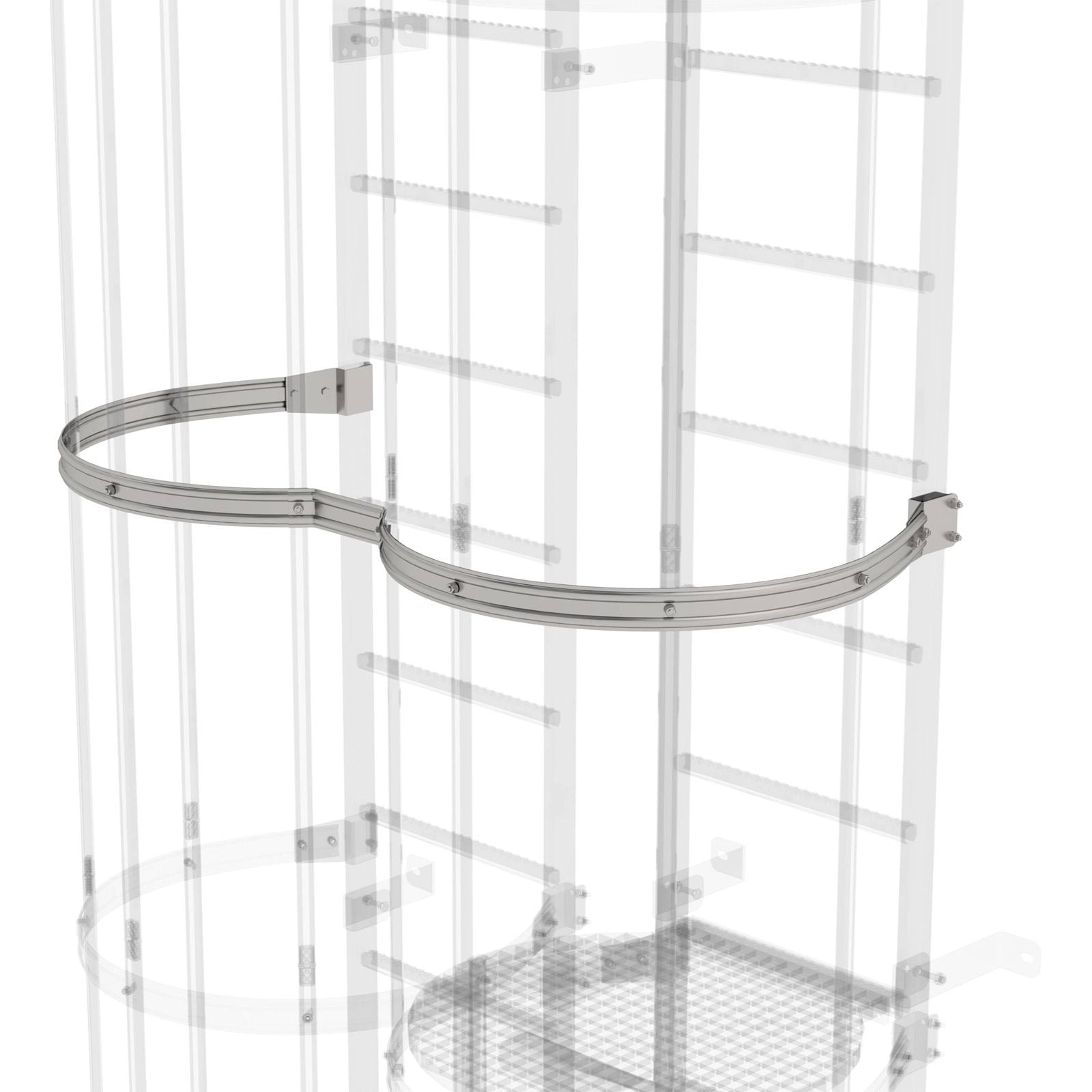 Günzburger Steigtechnik Rückenschutzbügel versetzte Ausführung Edelstahl - 068963