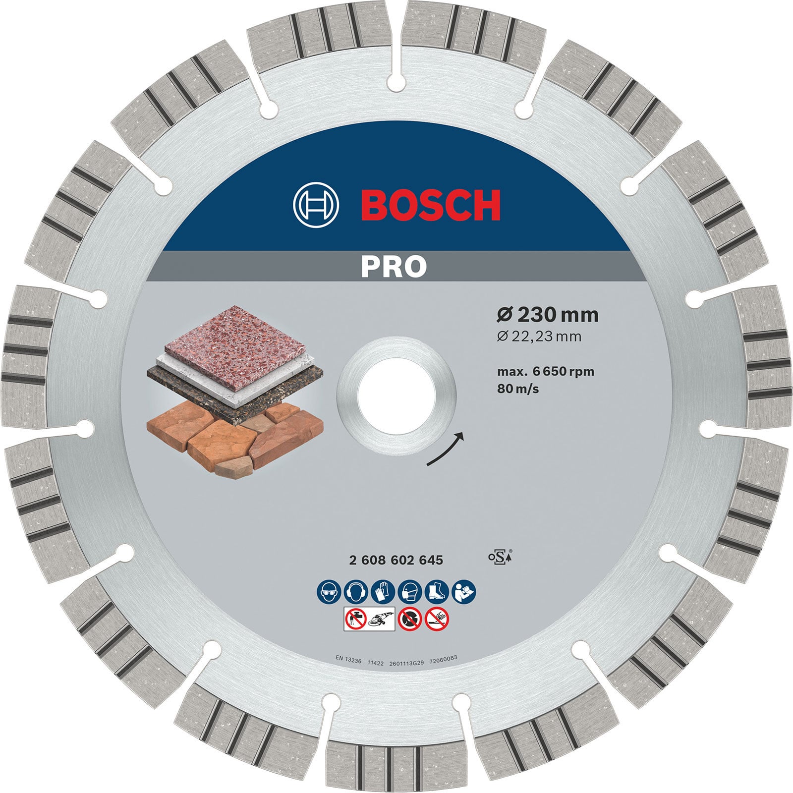Bosch PRO Stone Diamanttrennscheibe 230 x 22,23 mm - 2608602645