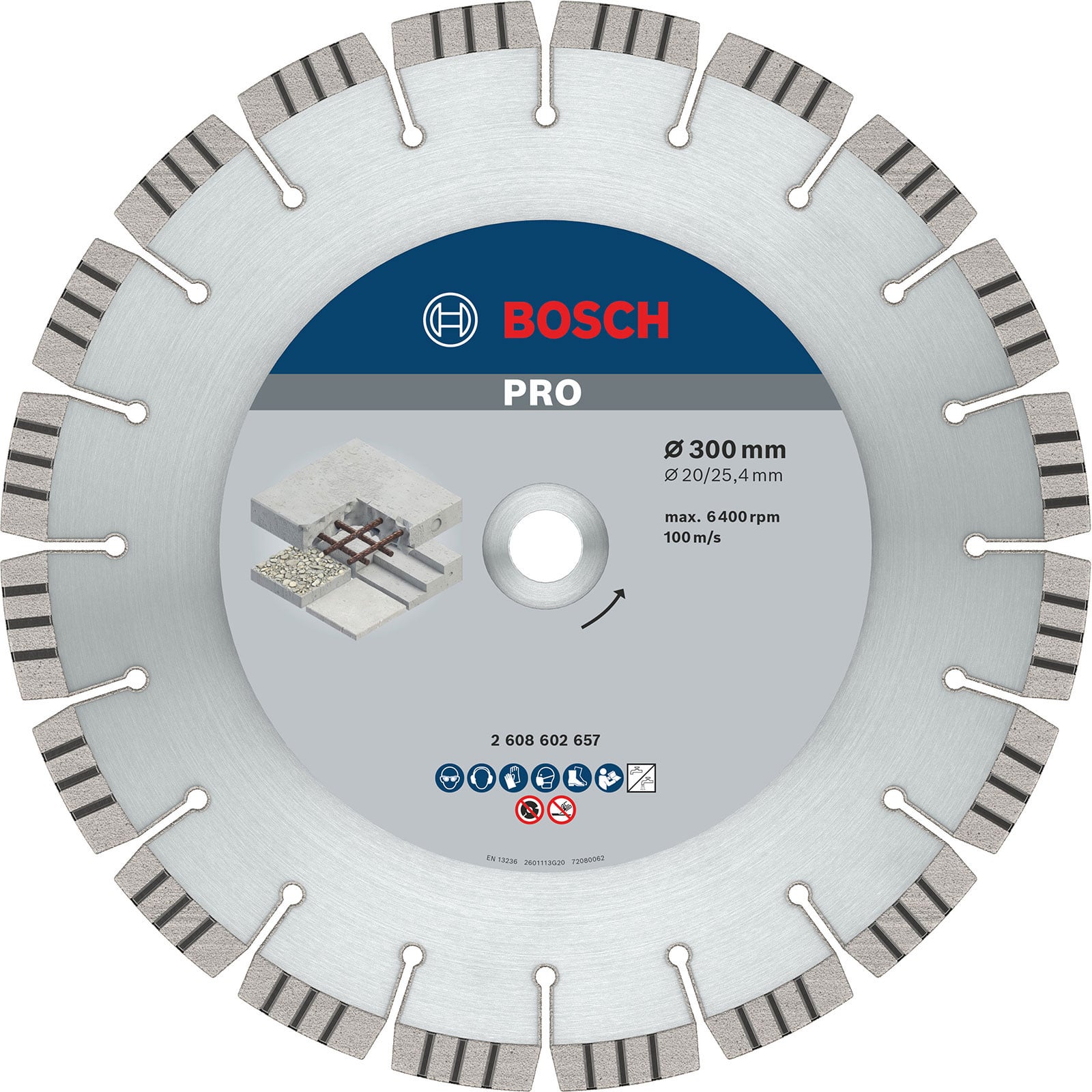 Bosch PRO Concrete Diamanttrennscheibe 300 x 20/25,4 mm - 2608602657