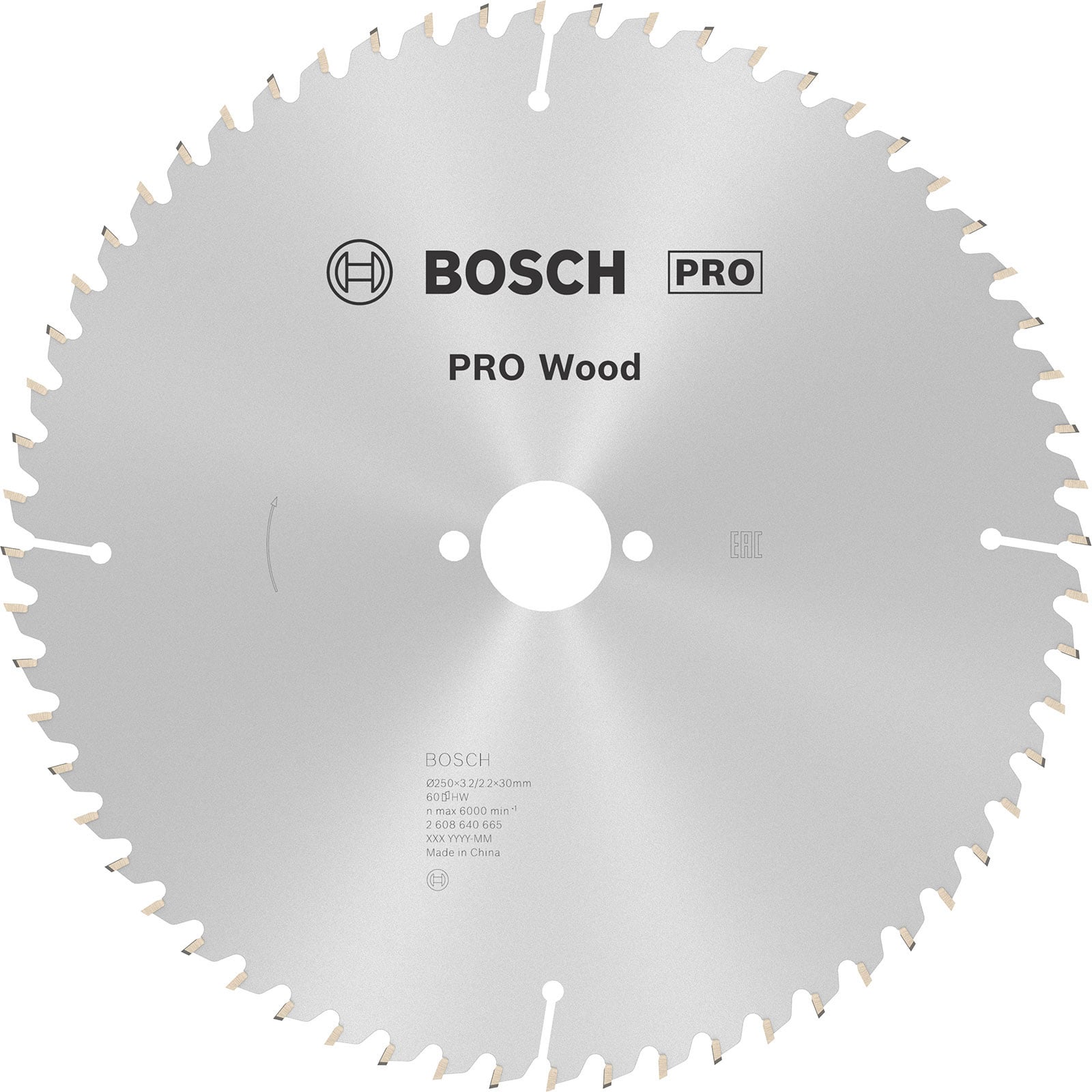 Bosch PRO Wood Kreissägeblatt 250 x 3,2 x 30 mm - 2608640665